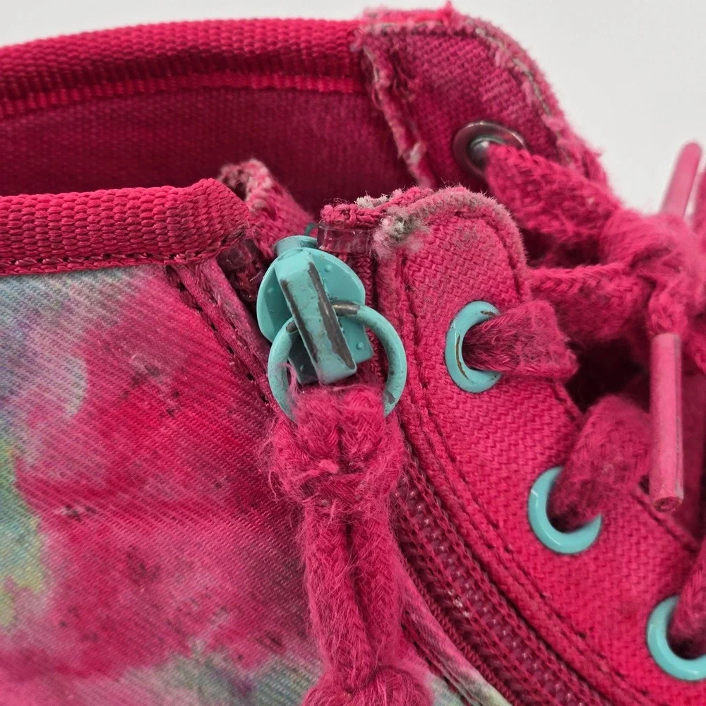BILLY Footwear Kids Pink Tie Dye Street High Top Zip Adaptive Sneakers Size 9